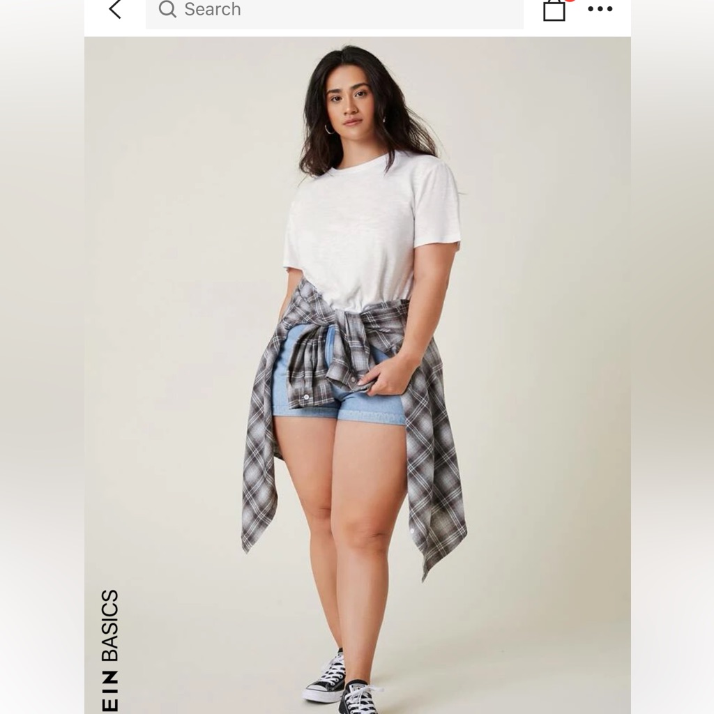 Shein Basics Plus Round Neck Solid Tee